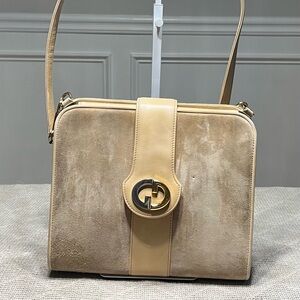 Gucci Arli  Beige Suede Bag
